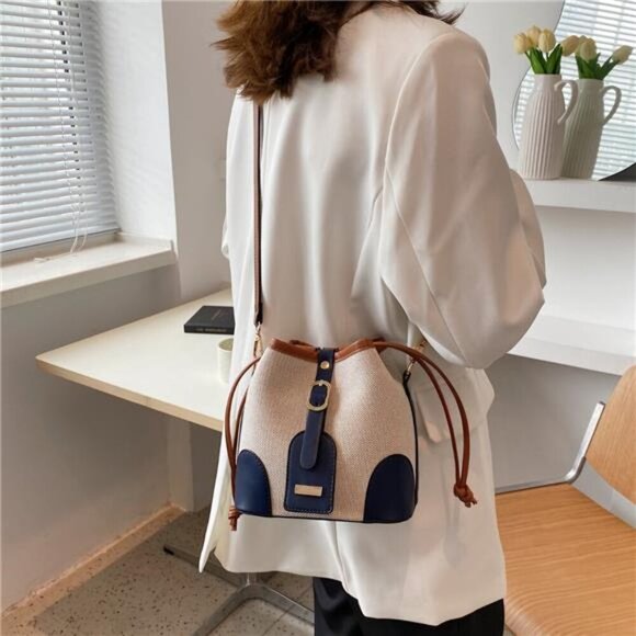 Straw Braided Adjustable Strap Crossbody Bag - Picture 10 of 14